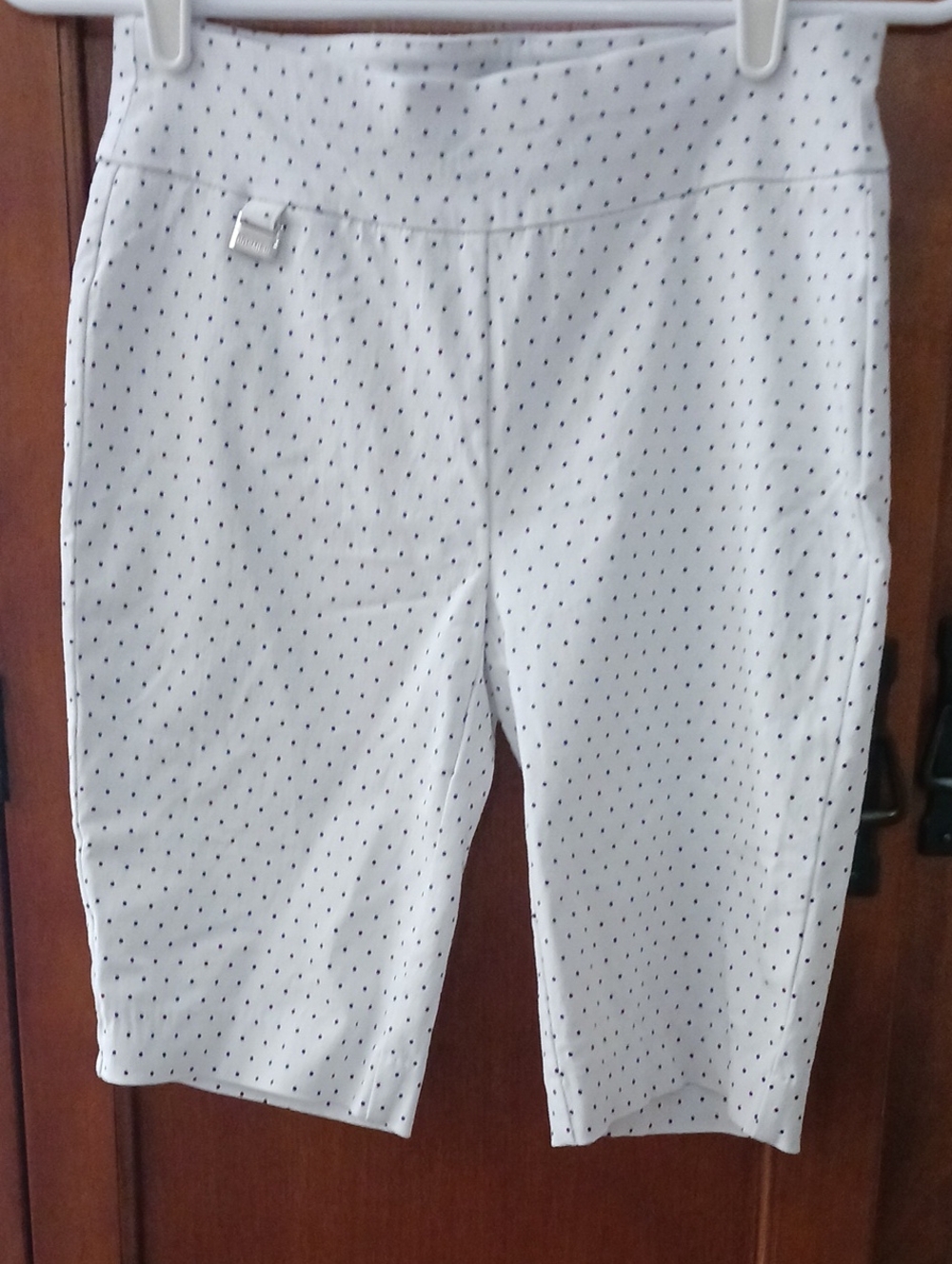Premise-White Bermuda Shorts with Black Micro Dots